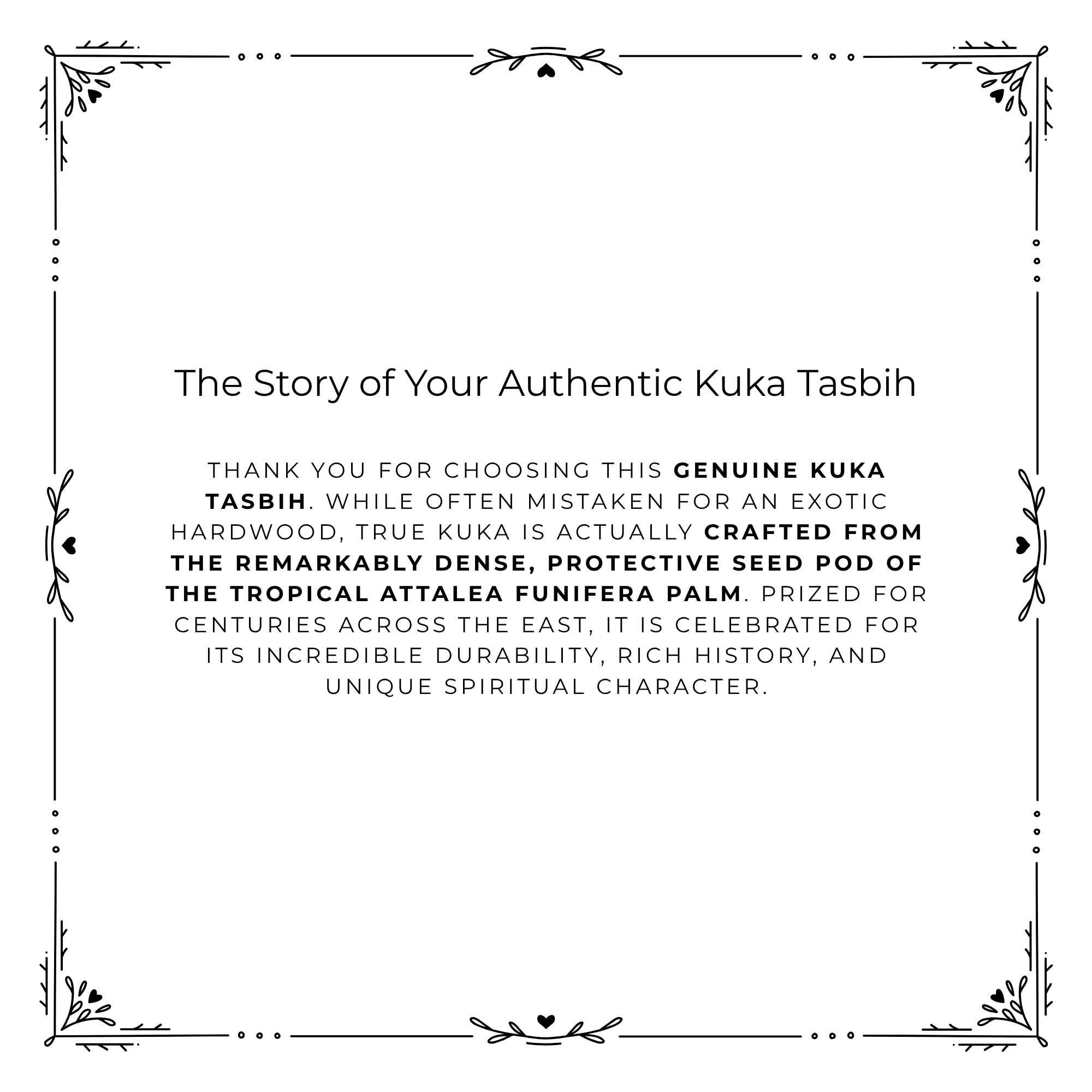 Authentic Palm Nut Kuka Tasbih 100 Beads